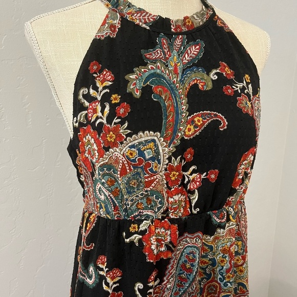 COLLECTIVE CONCEPTS Nordstrom Rack halter neck midi dress, paisley black XS - Picture 4 of 12